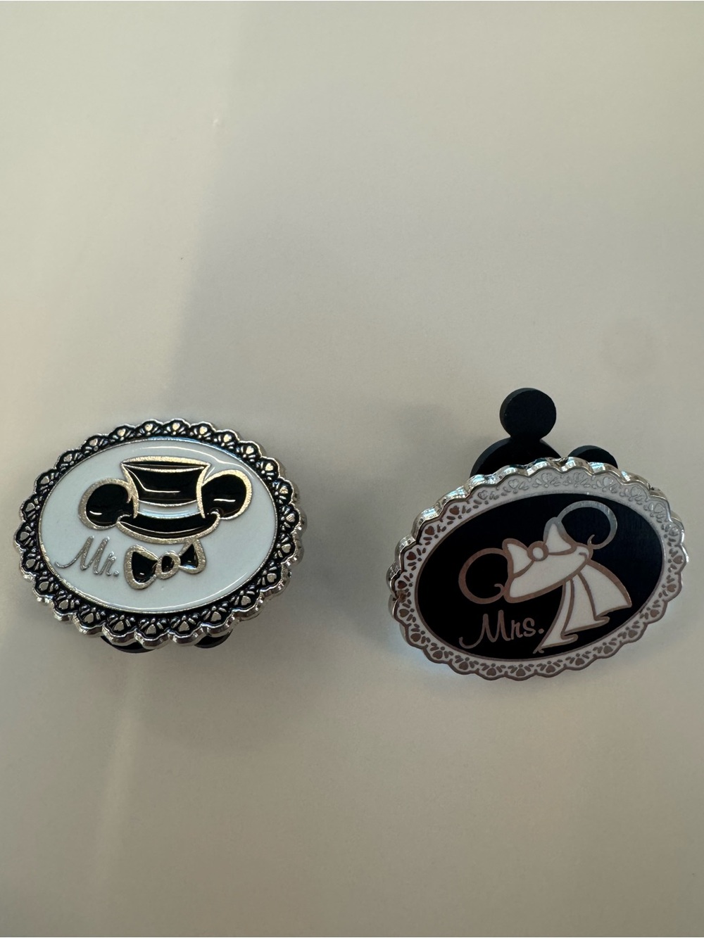 Disney Parks Wedding Ear Hats Pin Set #74249 (2009)